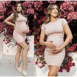 BLANQI Pink Asymmetrical Ruched Mini Dress
